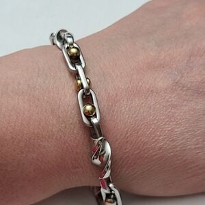 Durable Two-Tone Men's Bracelet in Silver and Gold